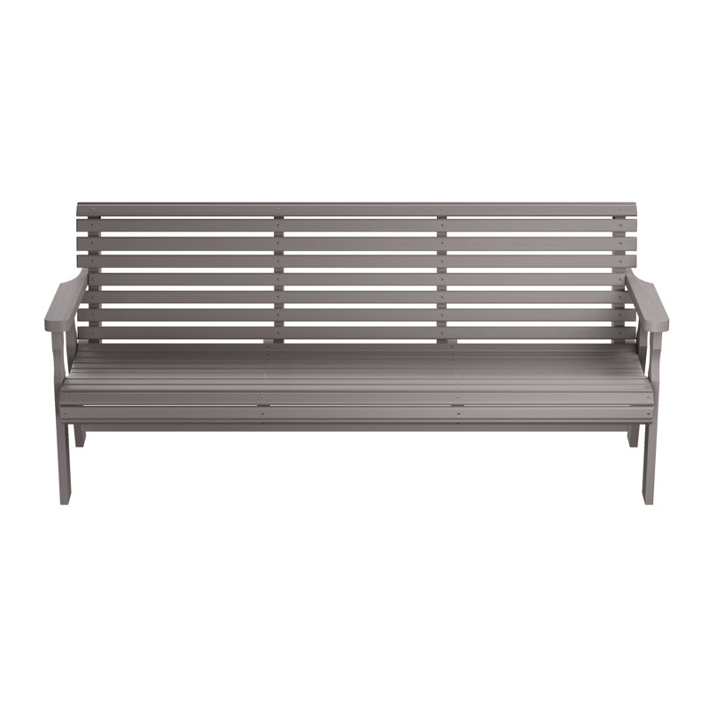 Banc de jardin Amish Casual, Teinture gris semi-solide, H 34 po x l 75 po x P 27 po