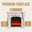 American-Style Solid Wood Carved Electric Fireplac