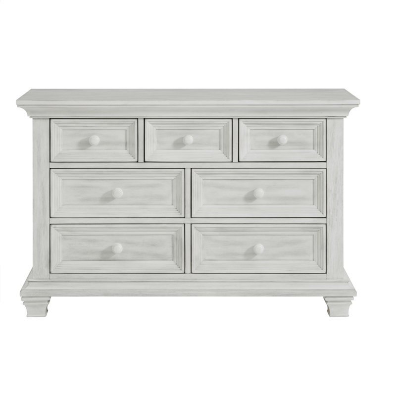 Commode 7 tiroirs Weston, Blanc rétro
