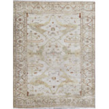 Hand-Knotted High-Quality Ivory and Ivory Area Rug