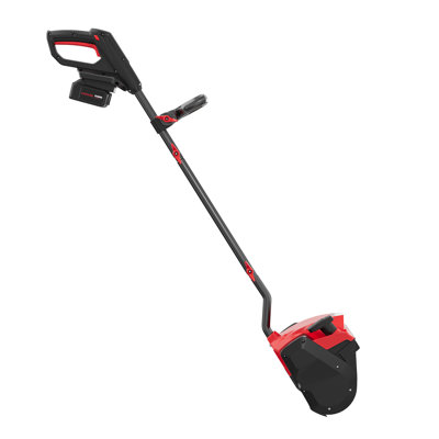 Pelle à neige électrique sans fil GarveeHome 12 po 20 V avec phare DEL intégré, batterie et chargeur rapide inclus - Souffleuse à neige légère et puissante pour terrasse, patio et allée (noir et rouge)