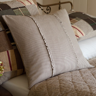Farmhouse Embroidered Cotton Throw Pillow