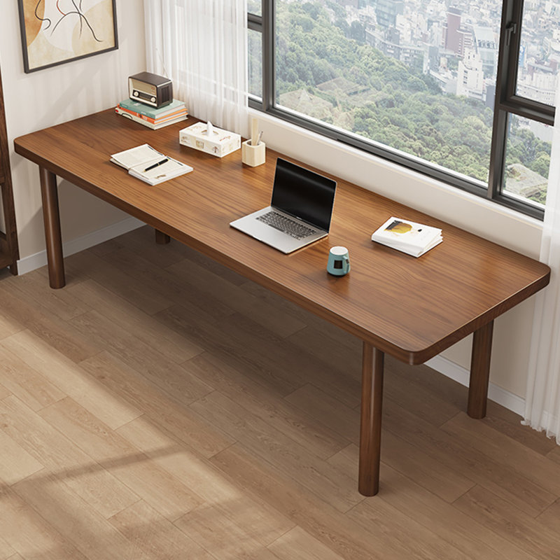 Bureau rectangulaire en bois massif brun noisette, H 29,53 po x l 70,87 po x P 23,62 po