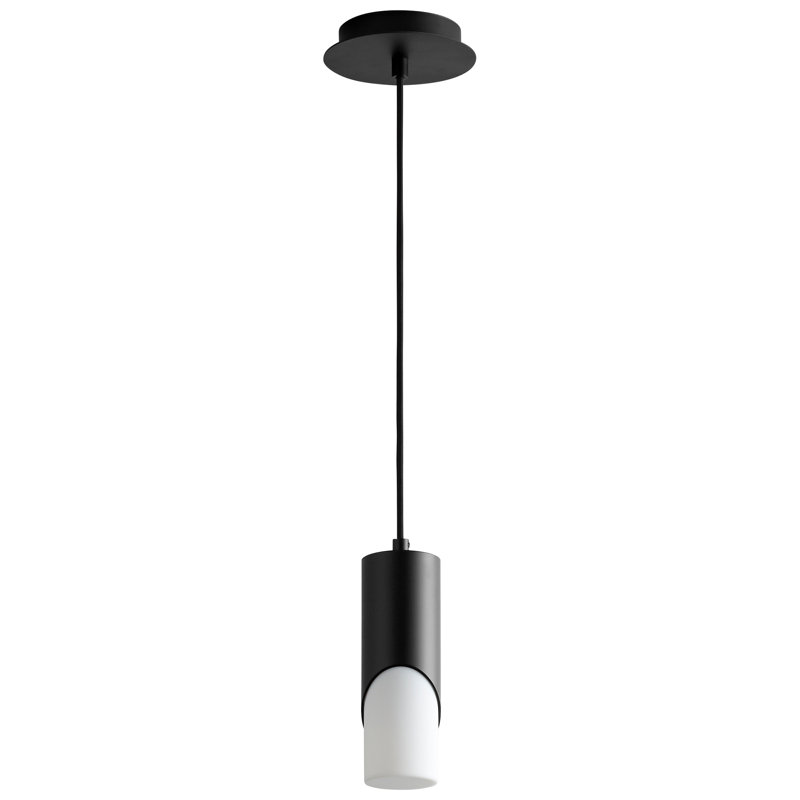 Luminaire suspendu cylindrique à 1 lumière DEL Gator, Noir, H 129,25 po x l 5,88 po x P 5,88 po