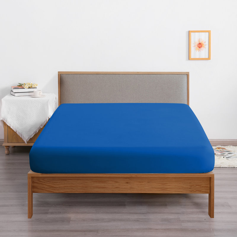 Fitted Bed Sheet Only, 1800 Brushed Microfiber Deep Pocket Fitted Sheet - NTBAY, Full Fitted Sheet, Royal Blue
