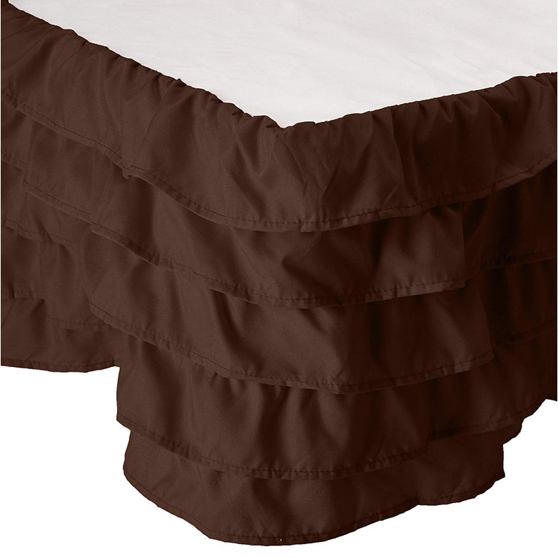 Booker Ruffled Wrap Around Bed Skirt, Full, Chocolate