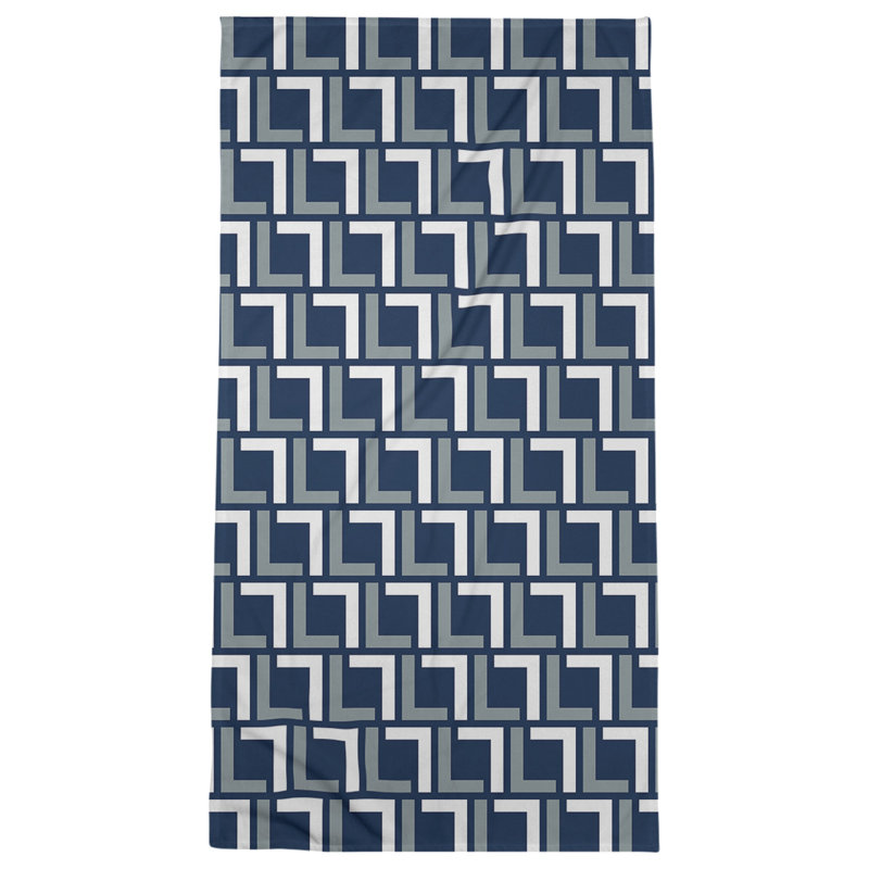 Beach Towel, Blue/Silver/White