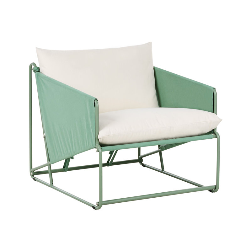 Sundos Outdoor Lounge Chair, Beige/Green