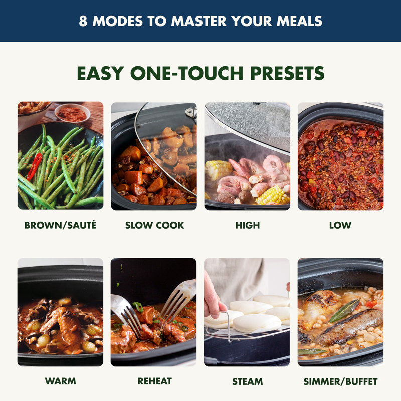 GreenPan Elite Ceramic Nonstick 6-Quart Slow Cooker, Oxford Blue