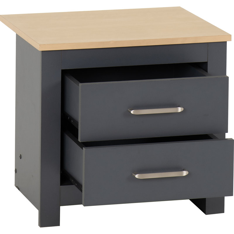 Henryville Bedside Table, Grey