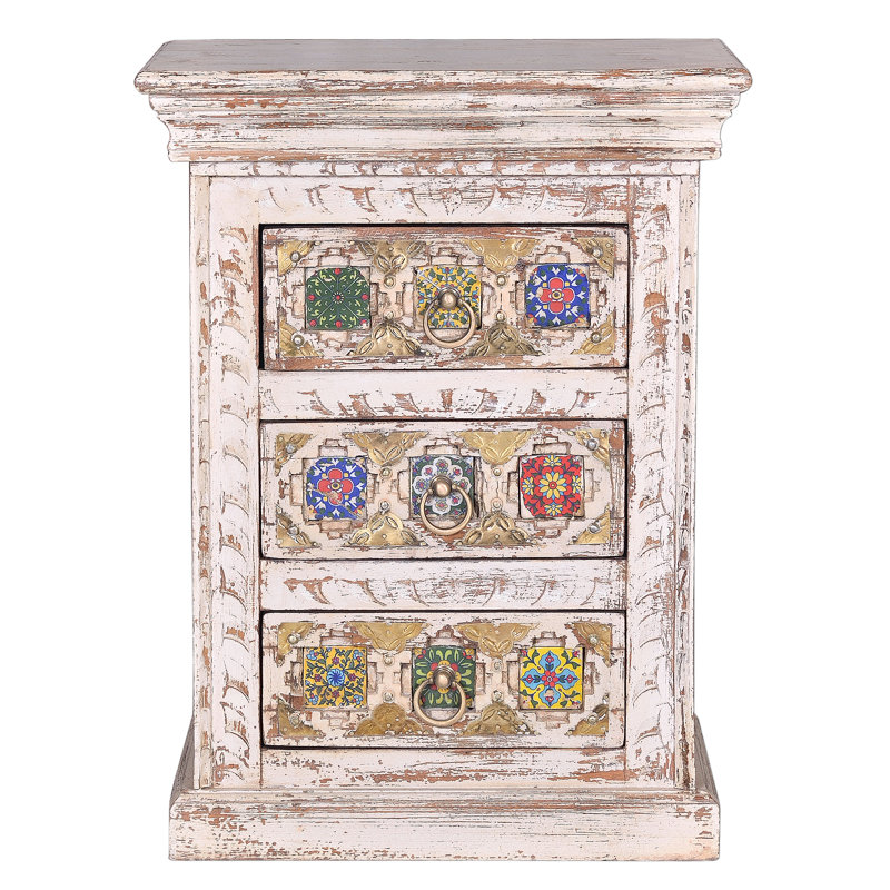 Dakhla 45cm W Solid Wood Bedside Table