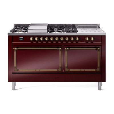 ILVE Nostalgie II Noblesse 60 po à 2 brûleurs, plaque chauffante, plaque de cuisson française