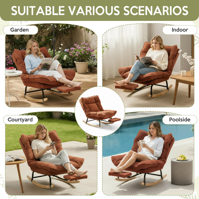 Chaise berçante Corduroy, Orange