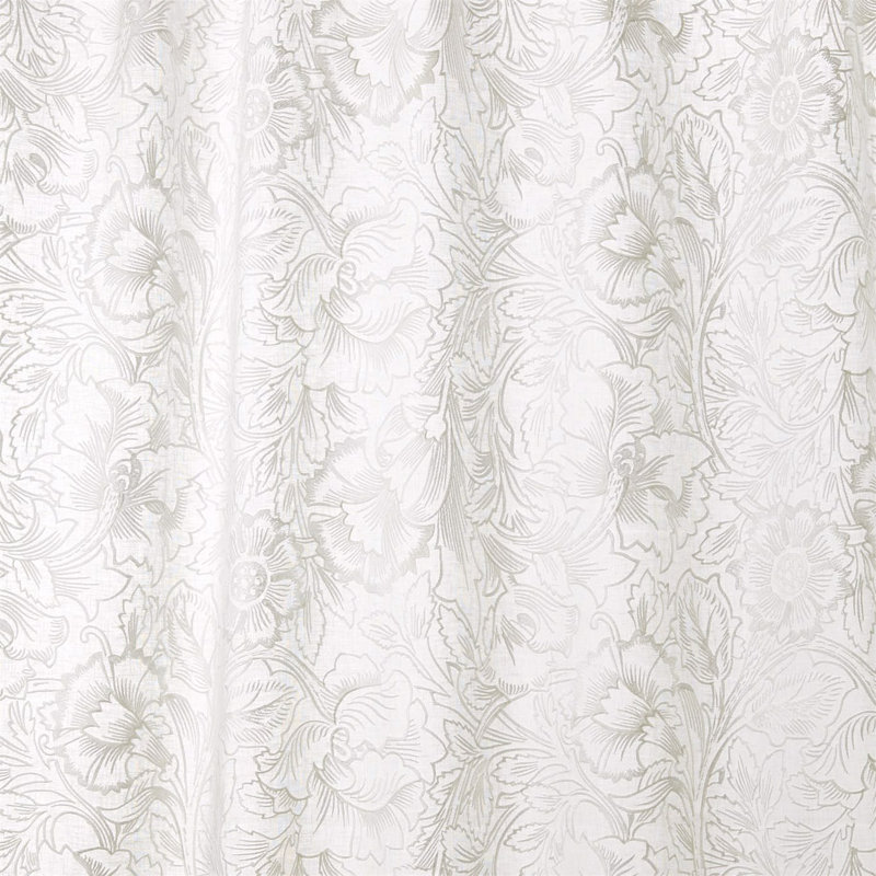 Pure Poppy Embroidery Fabric, Paper White