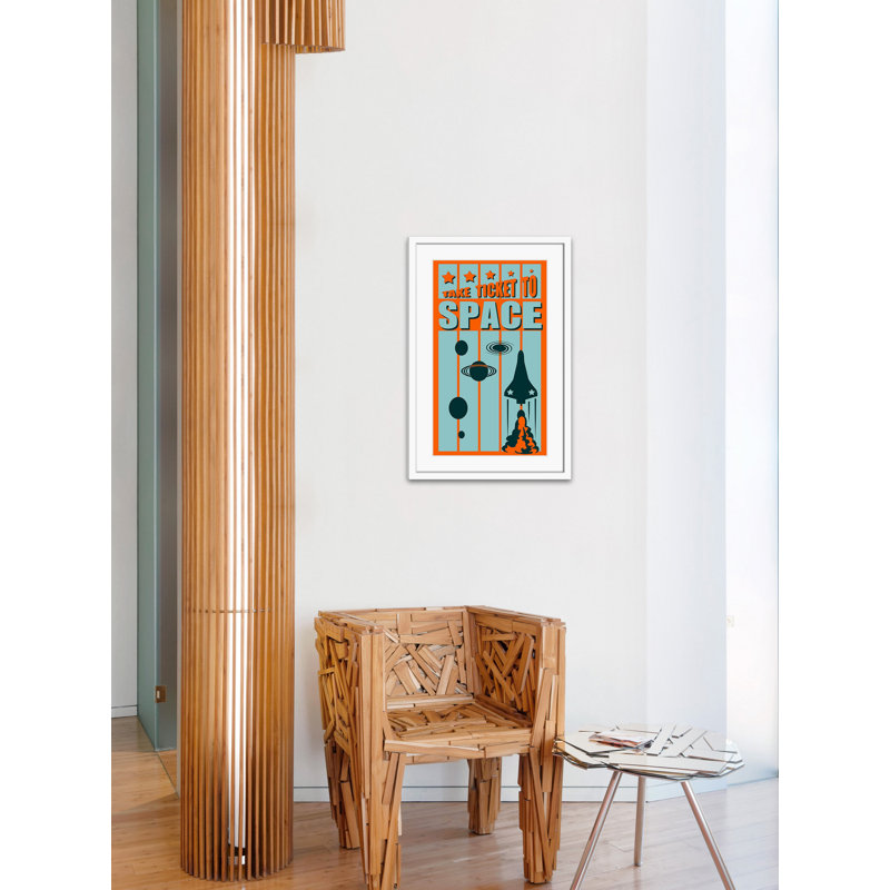 Ticket to Space 1 Piece Single Picture Frame and Floater Frame Wall Art on Canvas, 61cm H x 41cm W x 3.81cm D