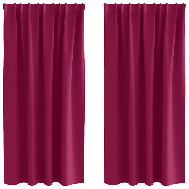Blackout Curtain, 175cm Width x 140cm Drop, Wine Red