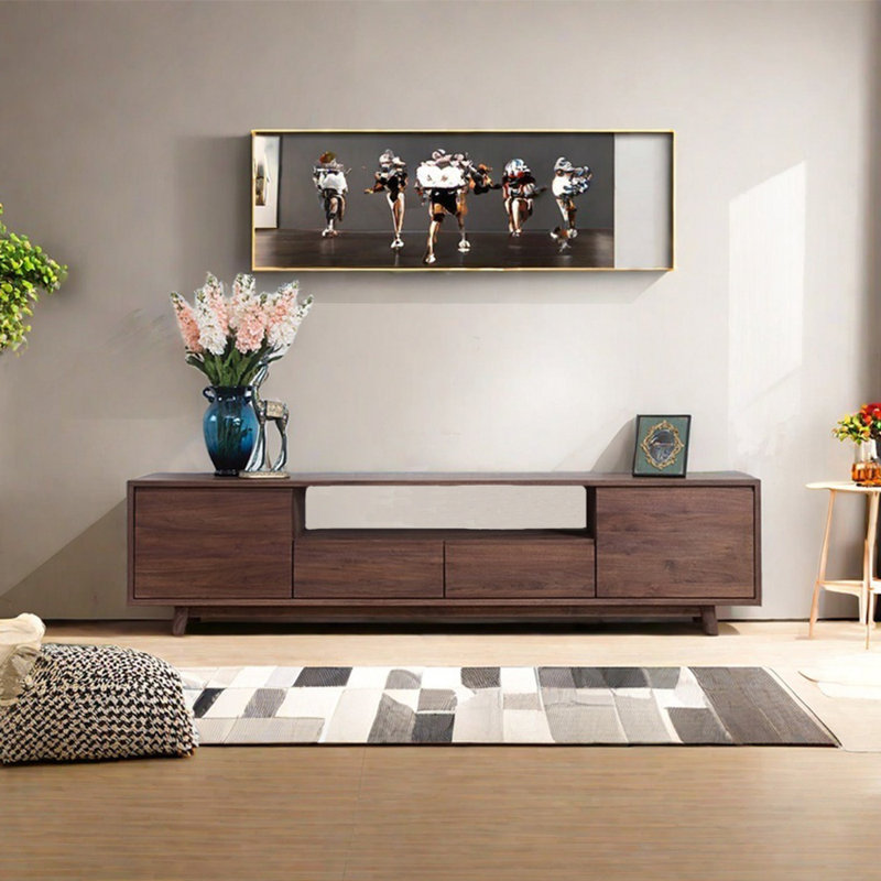 Simple classic solid wood TV cabinet, 78.74"