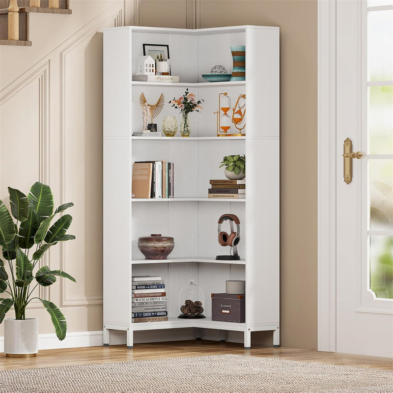 Bibliothèque de coin 70,87 "de hauteur, Blanc