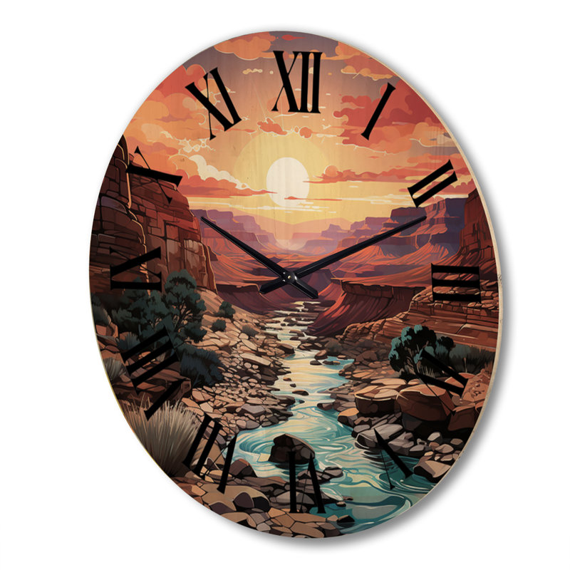 Horloge murale en bois massif Marso, Très grand