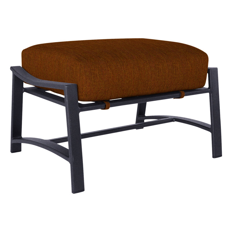 Avana Outdoor Ottoman, Graphite, Alcazar Redwood