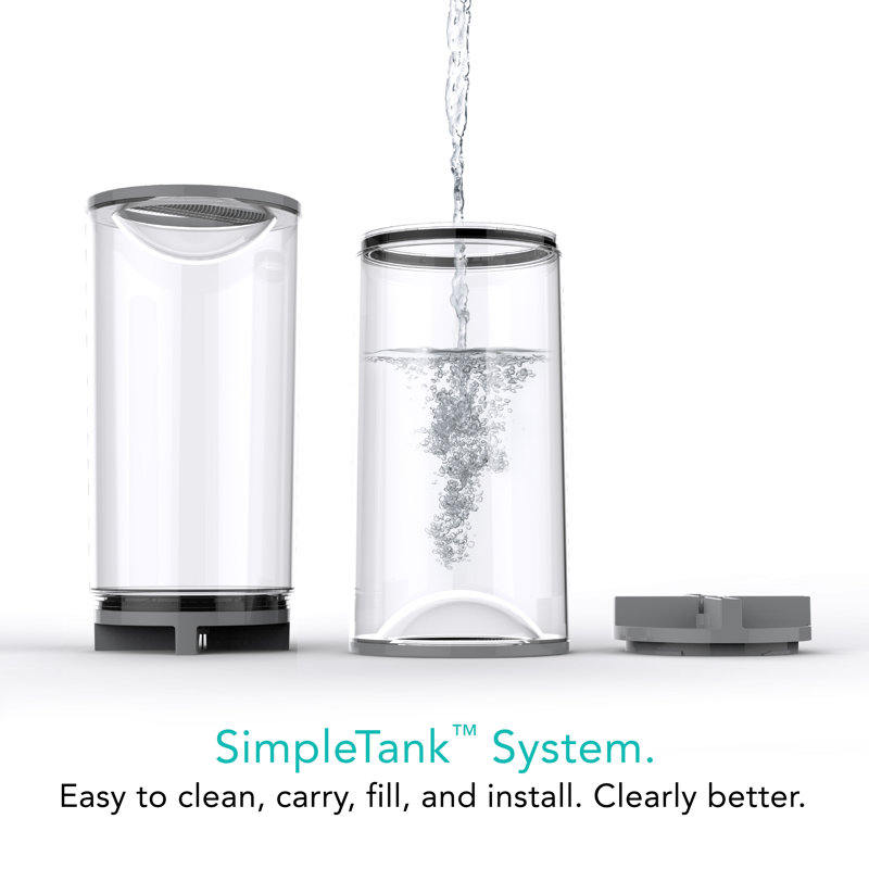 White Ultrasonic Humidifier with Humidistat and Fan