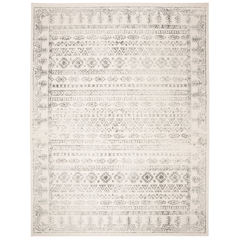 Tapis ivoire / gris Blackhill Southwestern, Rectangle 5 pi 3 po x 7 pi 6 po