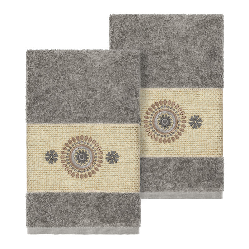 Isabelle Turkish Cotton Hand Towel, Dark Gray