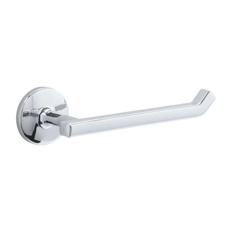 Porte-papier hygiénique contemporain de 7 1/4 po x 2 3/16 po Woodward Collection Woodward, Chrome chrome