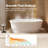 67" White Solid Surface Freestanding Bathtub With French Rolled Edge Design