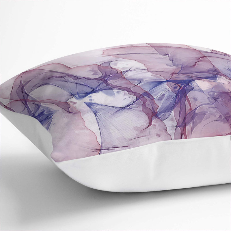 Abstract Square Throw Cushion, 40cm H x 40cm W x 15cm D, White
