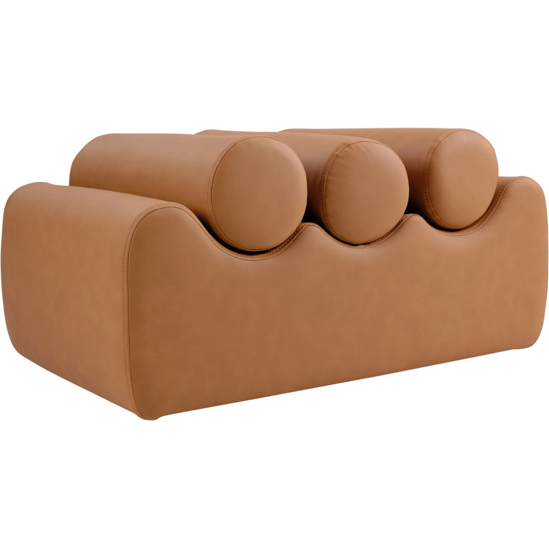 Rumble Vegan Leather Bench, 16.5" H x 32" W x 22" D, Cognac Vegan Leather