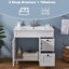 Ensemble de meuble-lavabo simple 36 po blanc mat moderne avec pot en céramique