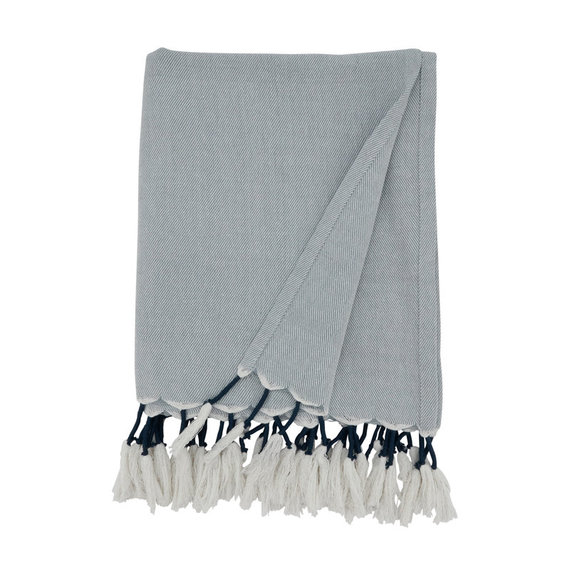 Hand Woven Throw Blanket, Chambray