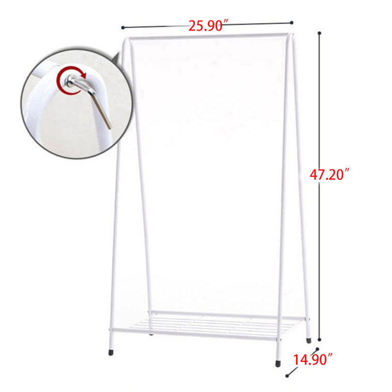 Portemanteau autoportant avec rangement Latela, Blanc