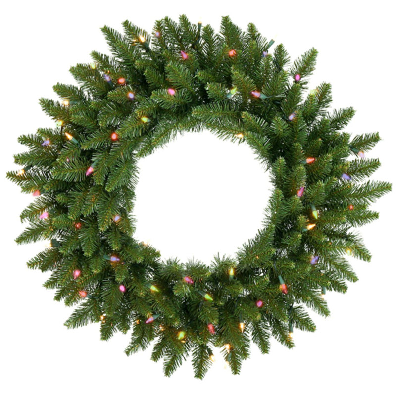 Couronne de sapin artificielle Peabody, H 36 po x l 36 po x P 3 po, Transparent chaud