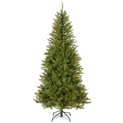 6.5ft. Alpine Crest Fir Slim Christmas Tree with Multicolor Lights