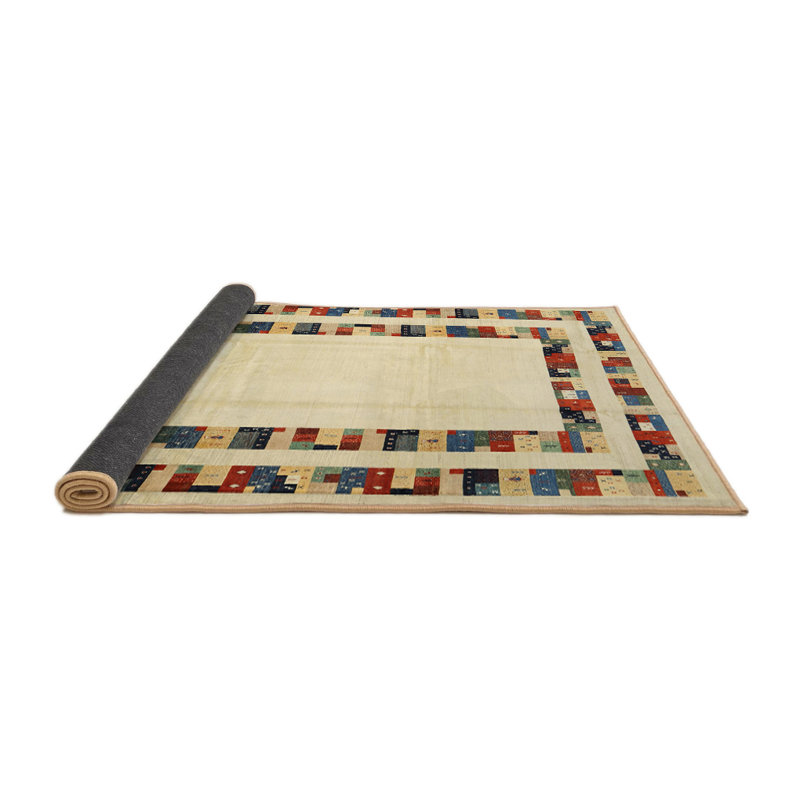 Tapis brun/vert/gris zone contemporaine, Rond 8 pi