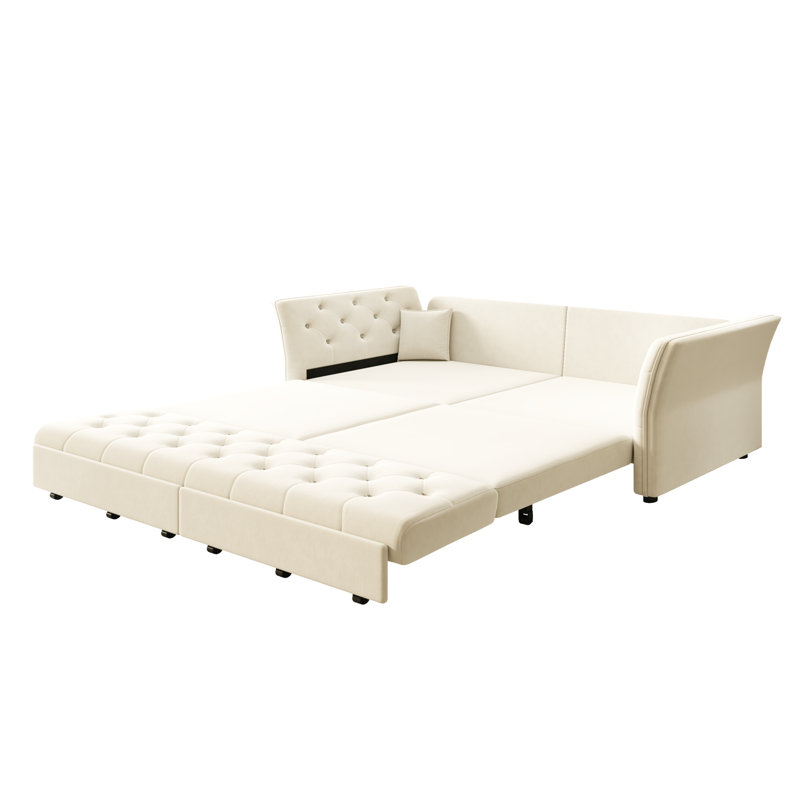 Upholstered 74.4 Sofa, Beige;White