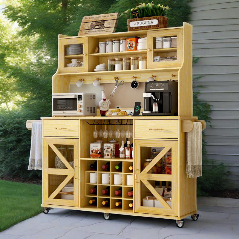 Bar / garde-manger pour l'extérieur / l'intérieur avec roues et prise de courant