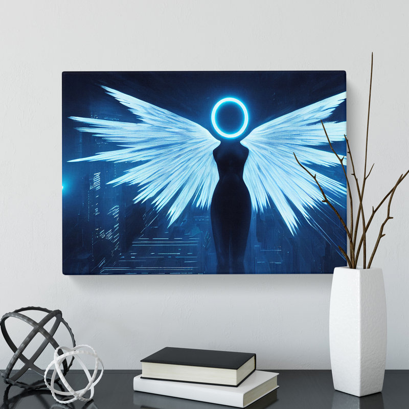 Cyberpunk Angel - Wrapped Canvas, 35cm H x 50cm W x 3cm D