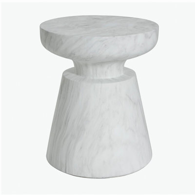 Table d'appoint d'extérieur en travertin Ponti, blanc