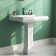 Apex 34" Tall Rectangular Vitreous China Pedestal Bathroom Sink with Overflow