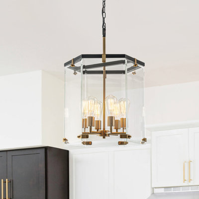 6-Light Clear Glass Shade Geometric Pendant