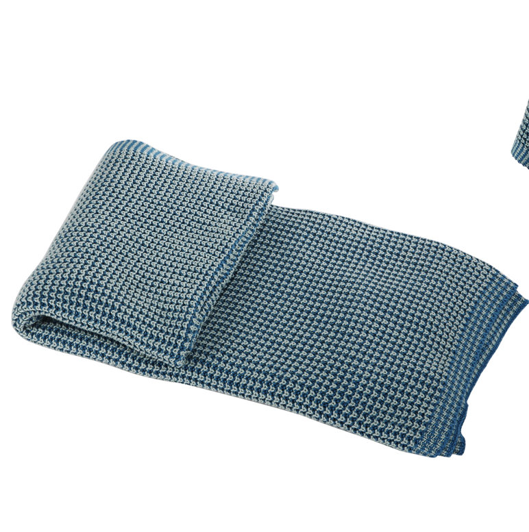 French Chic Garden Hand Woven Throw Blanket, Blue