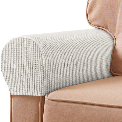 All Inclusive Solid Color Plaid Sofa Armrest Cover Elastic Sofa Armrest Protective Cover Thickened Non Slip Armrest Cover For All Seasons  2pc