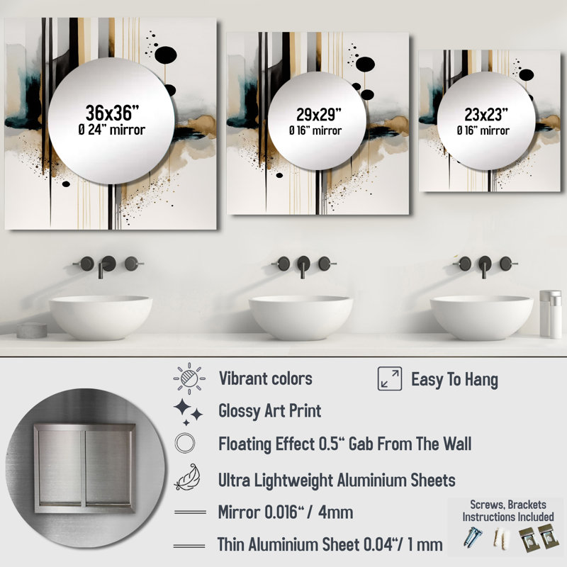 Issobelle - Miroir animaux carré pour décoration murale, 29 po x 29 po