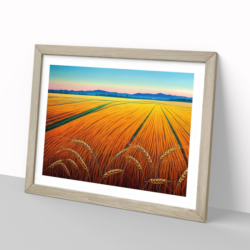 Wholesome Wheat Field - Framed Print, 25cm H x 34cm W x 2cm D, Oak Framed