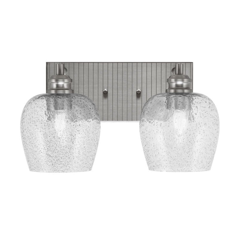 Éclairage pour meuble-lavabo à 2 lumières Asman, Nickel brossé