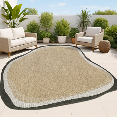 Tapis intérieur / extérieur brun / noir Oneva