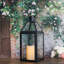 34cm High Black Candle Lantern 